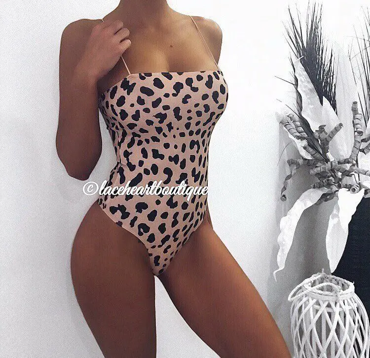 

Women Sexy Leopard Print Bandage Jumpsuit Ladies Bodycon Romper Bodysuit Tops UK