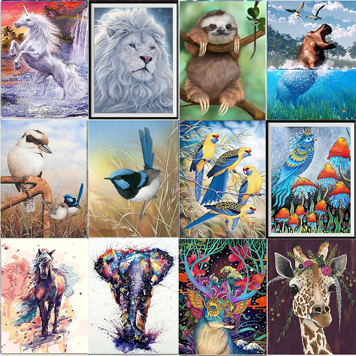 

5D алмазная живопись, Полные Алмазы, «сделай сам», Серия животных, алмазная вышивка крестиком, мозаика, украшение для дома, рождественский по...