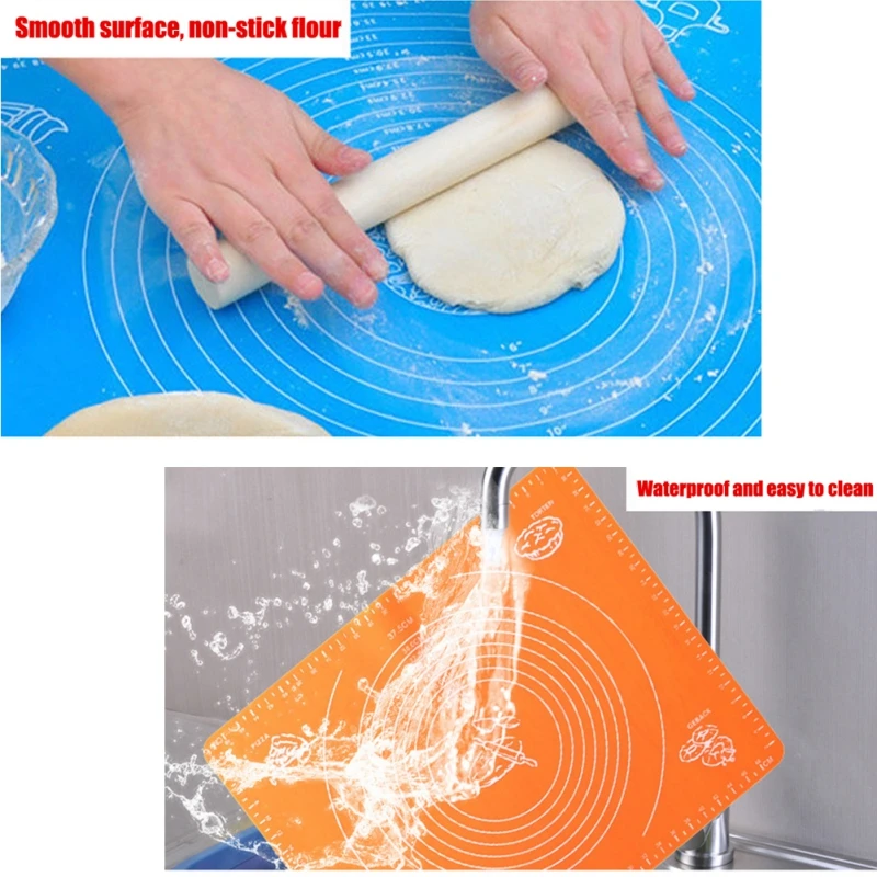 Силиконовый разминающий коврик Norbi со шкалой для пищевых продуктов