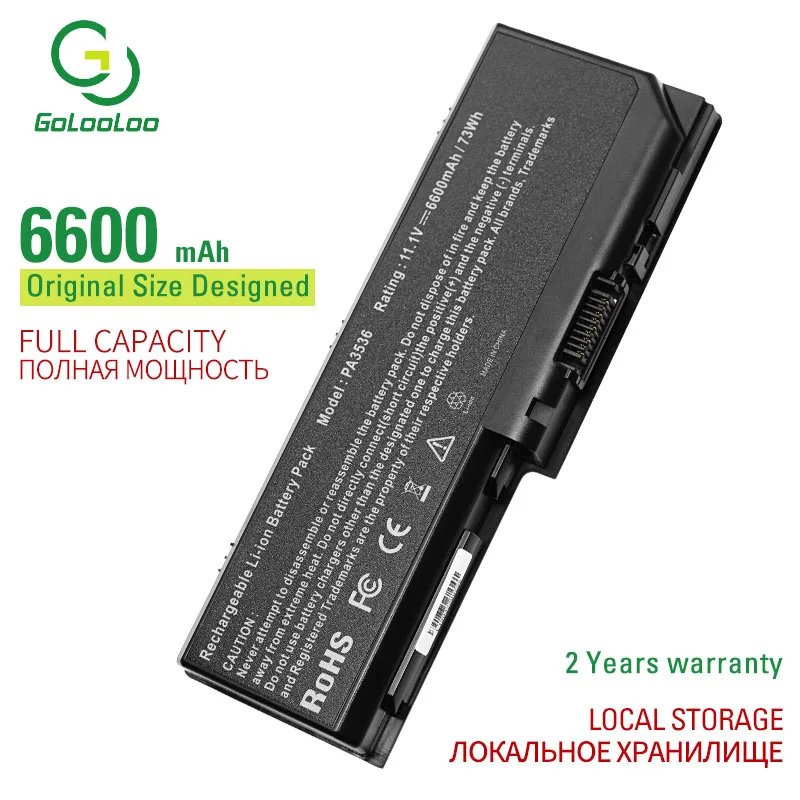 

Golooloo 9 Cell Laptop Battery for Toshiba L350 L350D L355 L355D P200 P205 P300 P305 X200 PA3536U-1BRS PA3537U-1BAS PA3537U-1BRS