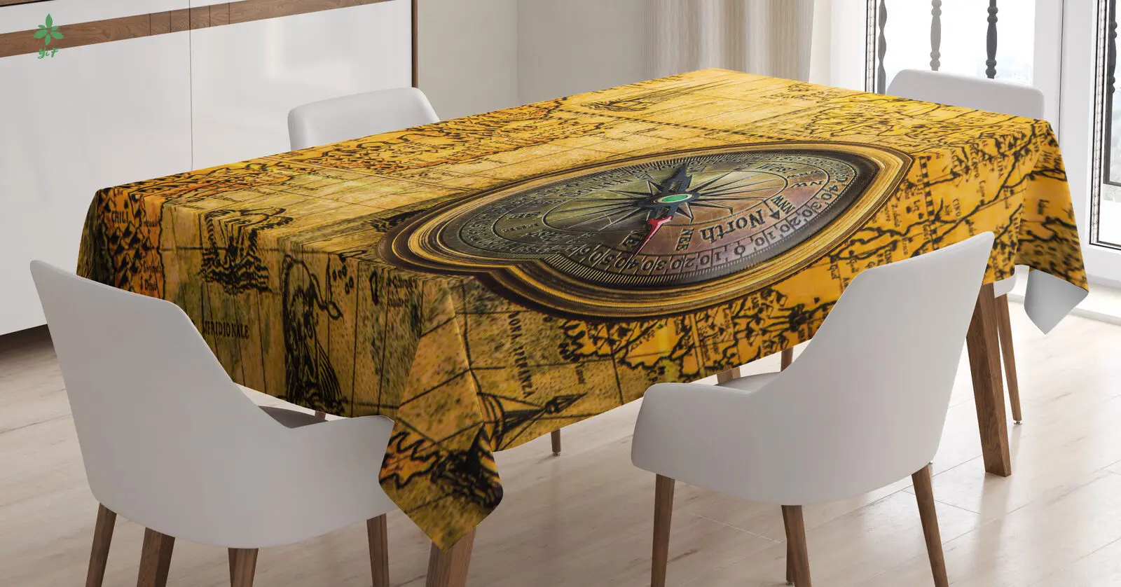 

Map Tablecloth Antique Window Rose Romantic Decoration Kitchen Dining Room Party Picnic