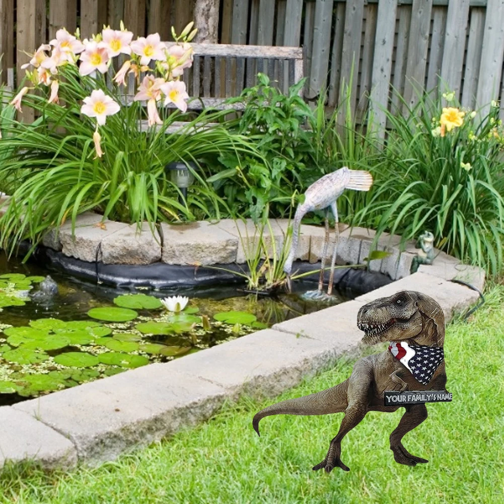 

Metal Garden Decoration Sculpture Dinosaur T-Rex Figurine Waterproof Anti Rust Outdoor Garden Ornament Home Decor 30/40CM