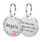 Именная бирка для собак, щенков, кошек, с гравировкой