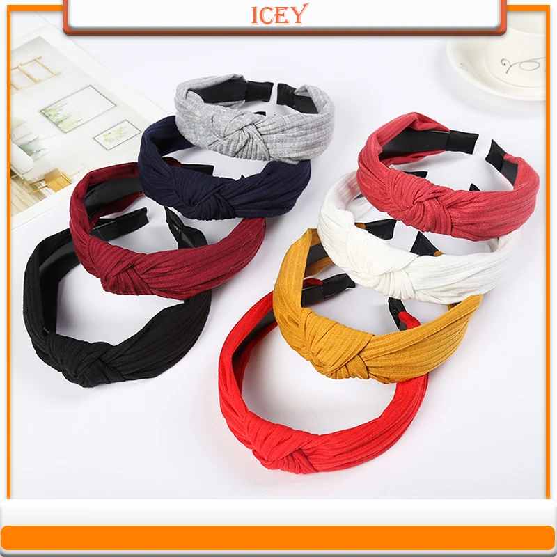 Нескользящая эластичная повязка на голову для мытья лица вязаные широкие