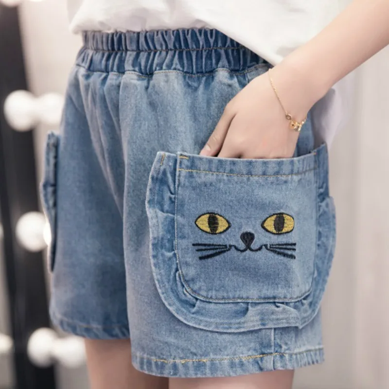 Женские джинсовые шорты размера плюс летние свободные короткие с эластичным