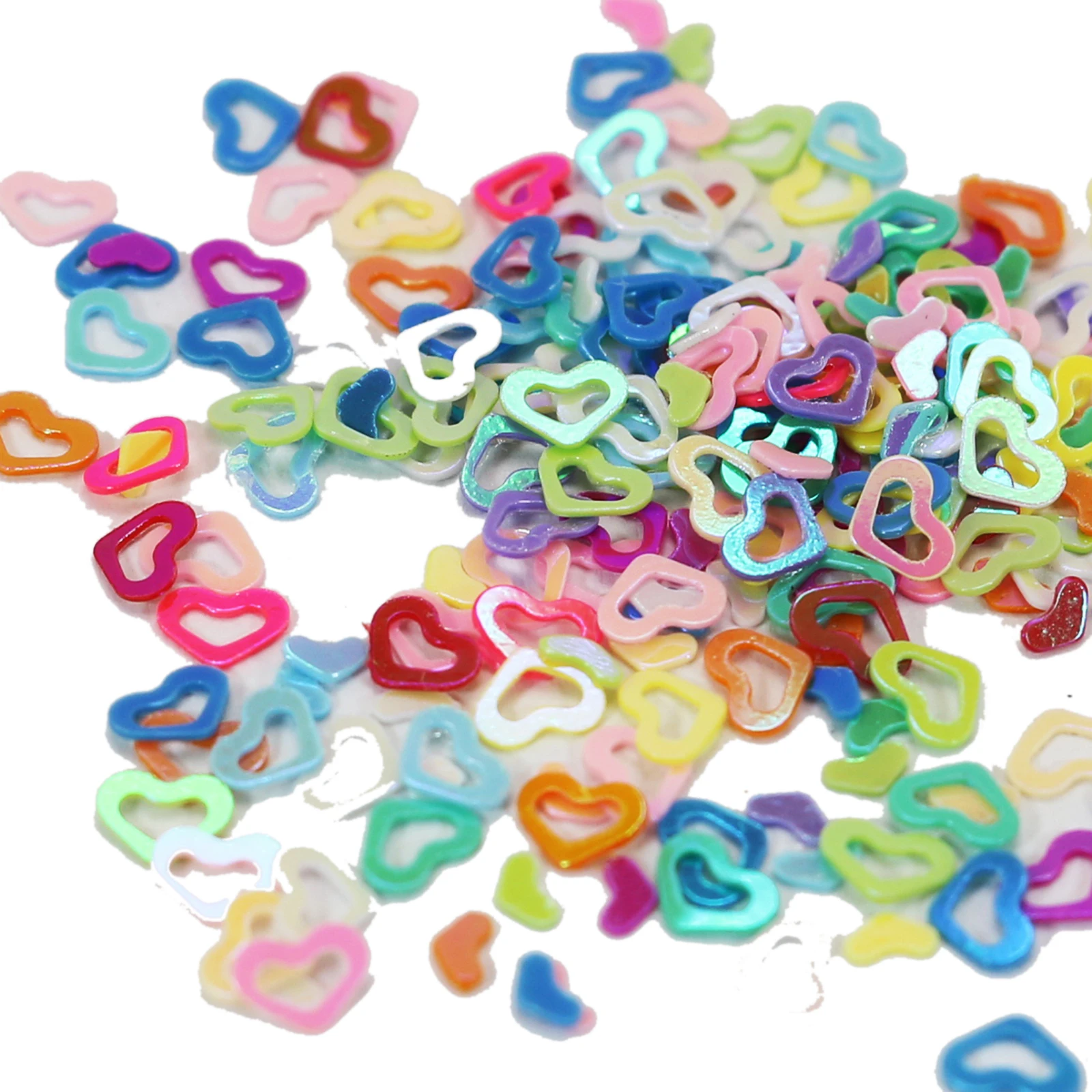 

50 грамм, смешанные цвета, полые, флюоресцентные, крошечные, 4x3 мм, дизайн ногтей