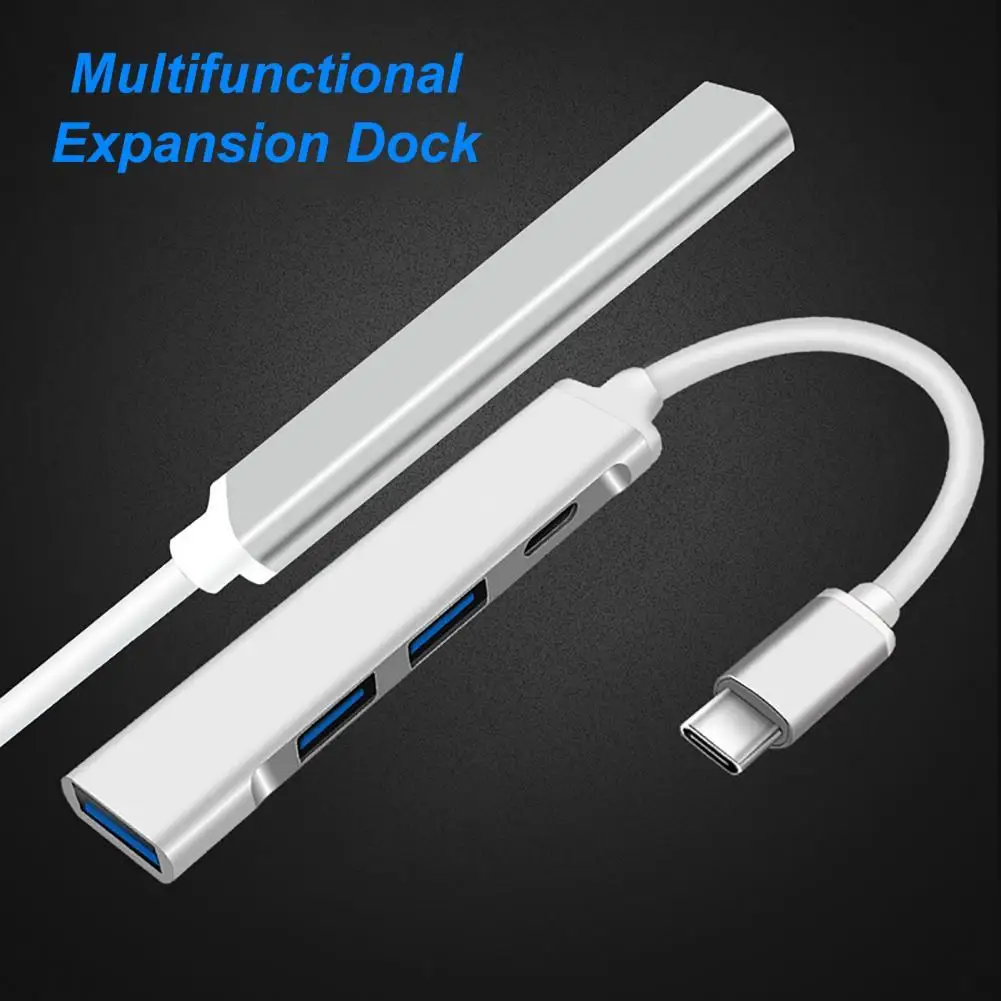 

4 in 1 USB Docking Stand Driver-free Expansion Dock Fast Transmission Hot Swap USB3.0 USB2.0 Type-C Mini Cable Hub for Projector