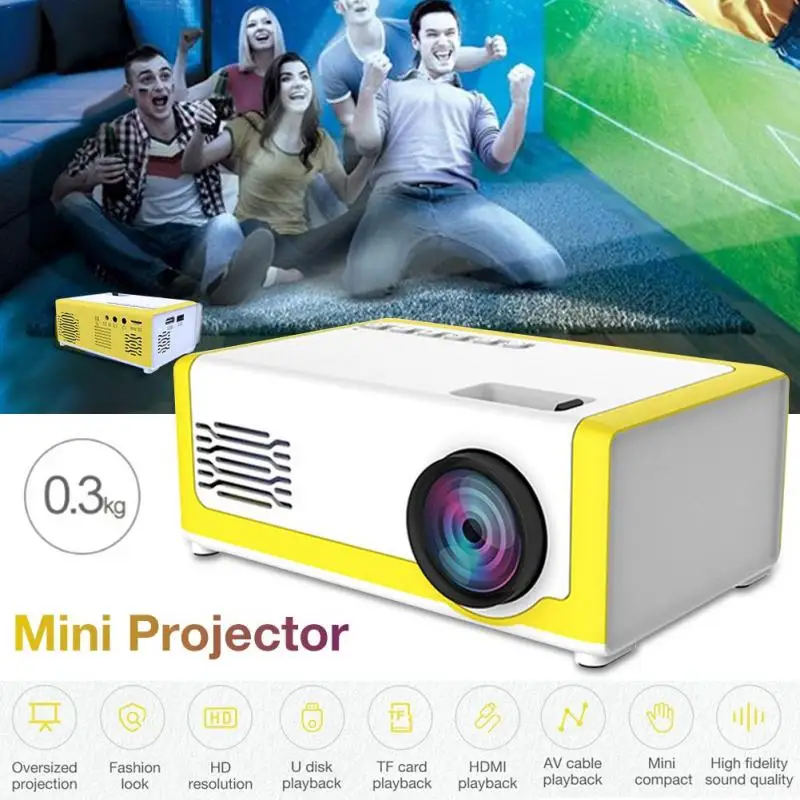 Детский мини светодиодный проектор 1080P 3D M1 PK YG300 беспроводной портативный