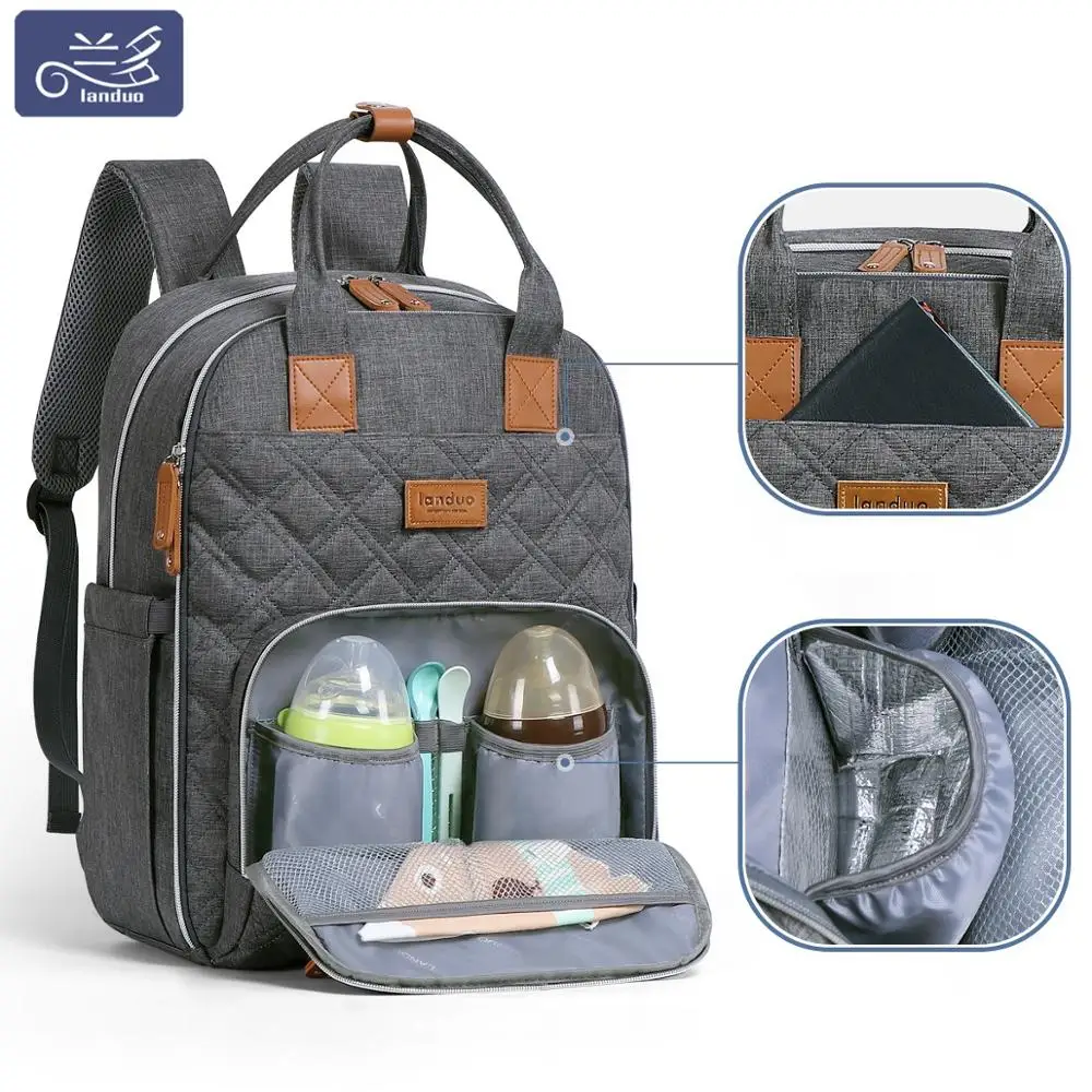 Landuo Mommy Diaper Bags USB port Charge backpack Mummy Large Capacity Travel Nappy bags Multi-function Maternity MPB28 | Мать и ребенок