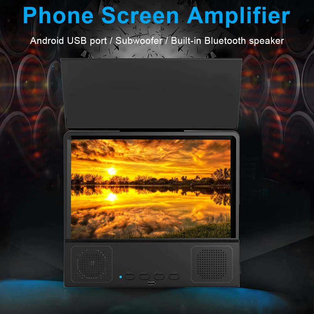 8-дюймовый усилитель экрана мобильного телефона аудио Bluetooth складной изогнутый