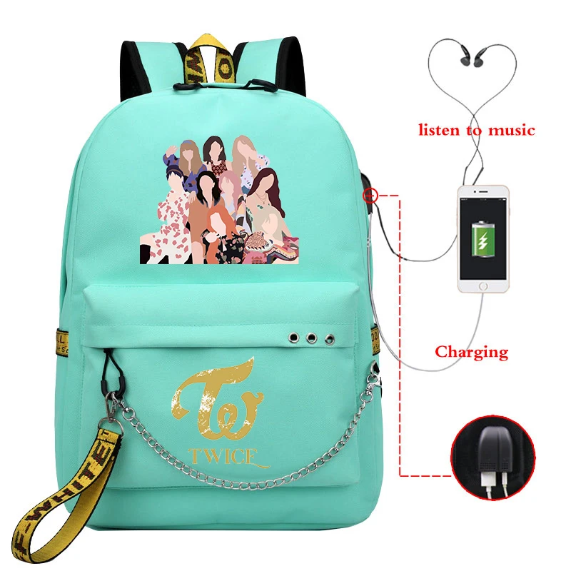 Kpop Twice MOMO School Bag Abstract Painting Bags For Girls Plecak 2020 MORE &amp New Album USB | Багаж и сумки