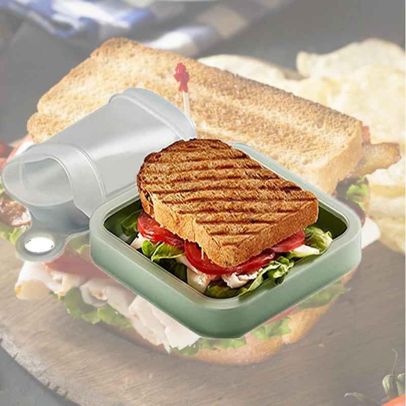 

Bento Box Eco-Friendly Lunch Box Food Container Microwavable Dinnerware Sandwich Reusable Silicone Picnic Food Case Dinnerware