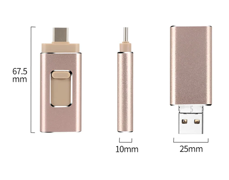 4 в 1 Micro USB флэш диск Type C 16 ГБ 32 64 Гб 128 256 накопитель OTG для iPhone/Android/планшетного ПК|USB