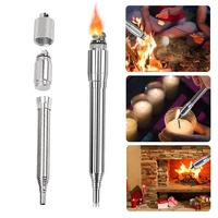 outdoor camping cooking survival blow fire tube fire starter tube retractable stainless steel blow fire tube lighter tools