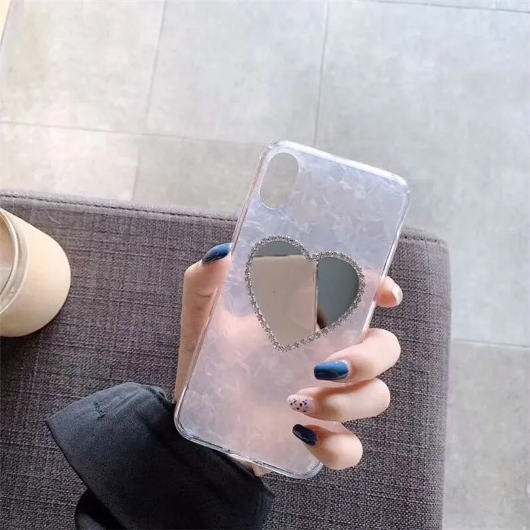 Роскошный ювелирный Макияж Зеркало задняя крышка мягкий чехол для iPhone X XS Max XR 8 7 6