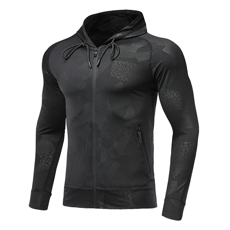 

Куртка мужская осенне-зимняя из полиэстера, с капюшоном, для бега