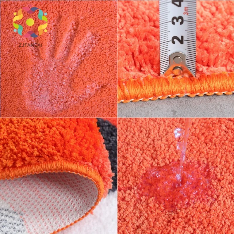 Короткий бархатный коврик из микрофибры абсорбирующий для ванной многоцветный