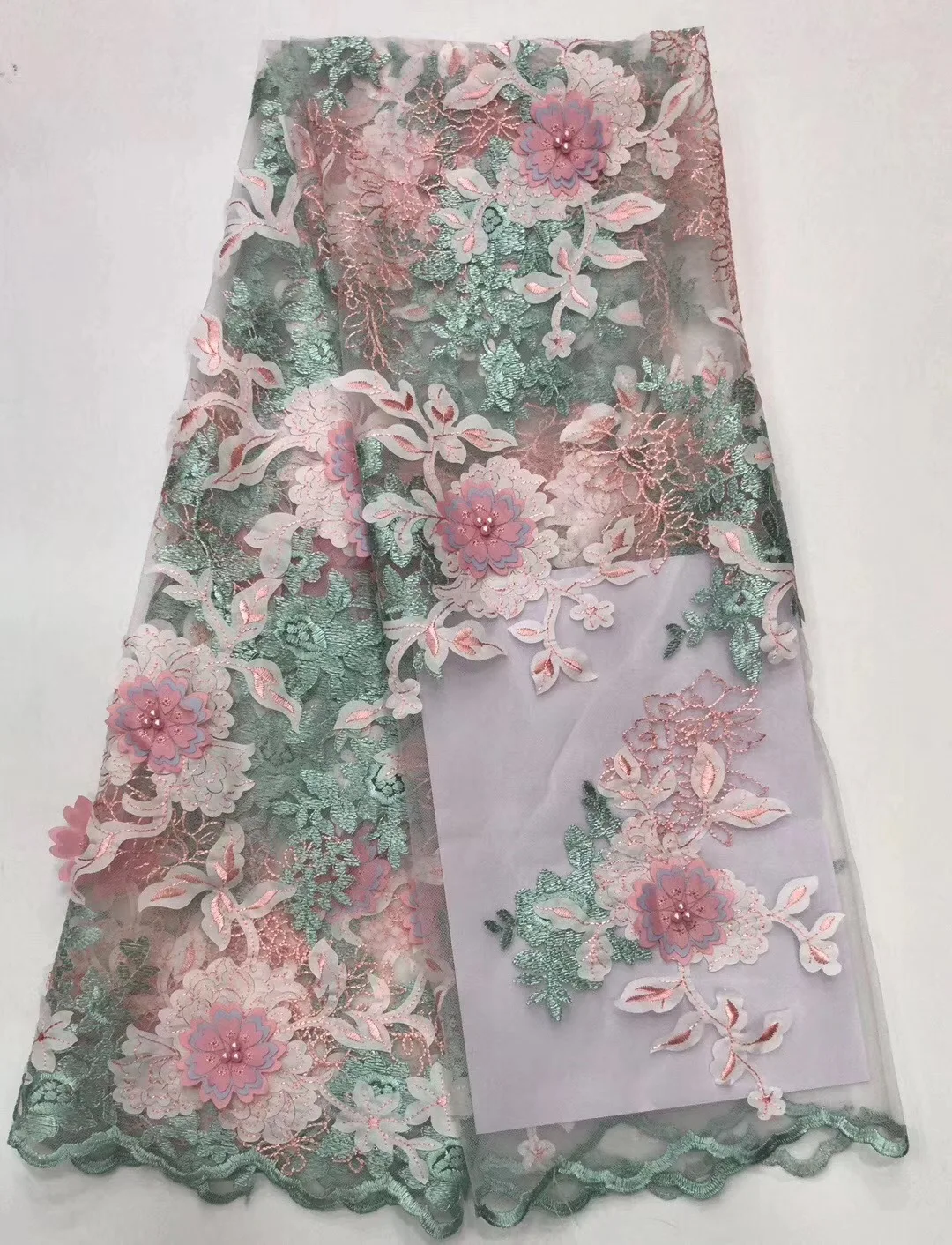 2020 вышитая Пионовая кружевная ткань открытая одежда сетчатая с вышивкой цветы