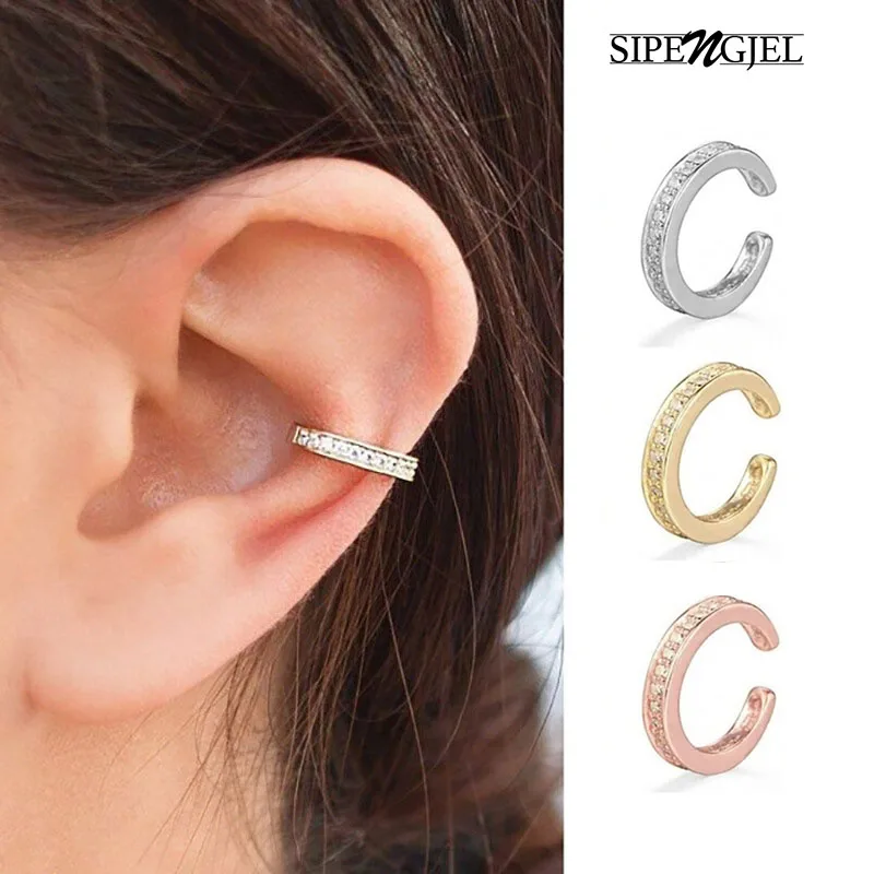 

SIPENGJEL Korea Circle Ear Cuffs Ear Clip Earrings For Women Fake Piercing Ear Cuff Earrings Accessories Set Trend Jewelry