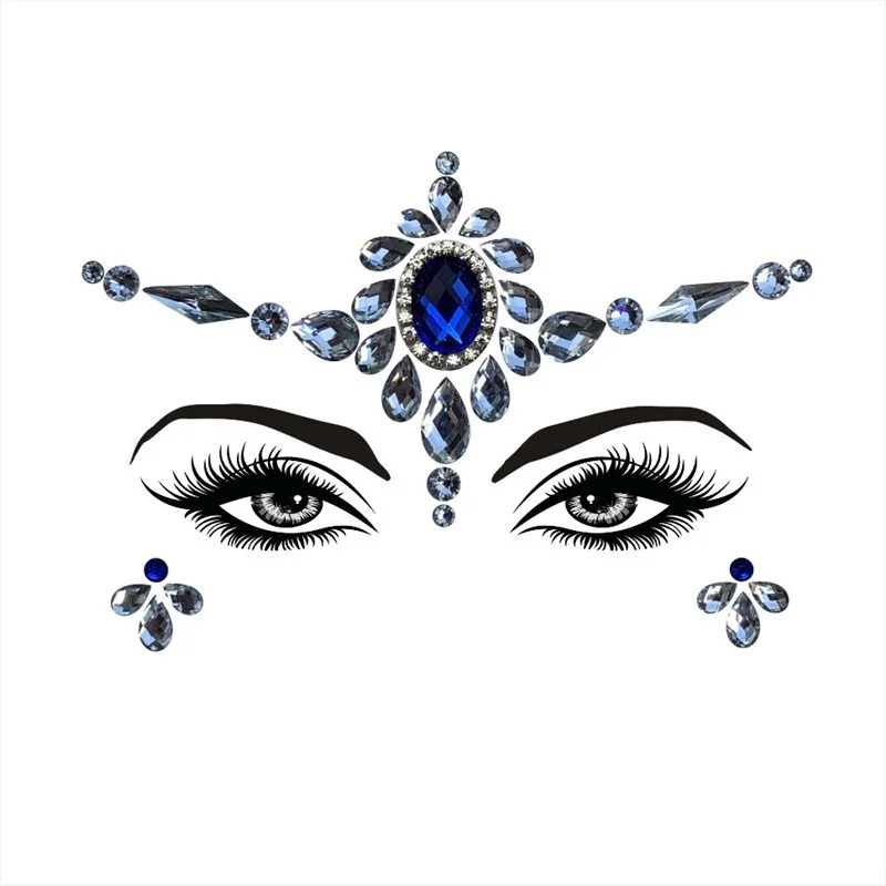 Women DIY Face Stickers Acrylic Eyebrow Stick Drill Colorful Rhinestone Crystal Sticker Environmental Resin | Дом и сад