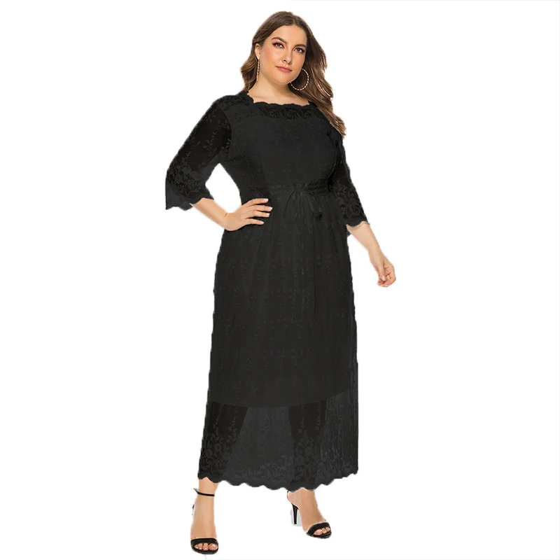 Однотонное белое кружевное платье размера плюс сексуальное богемное пляжное