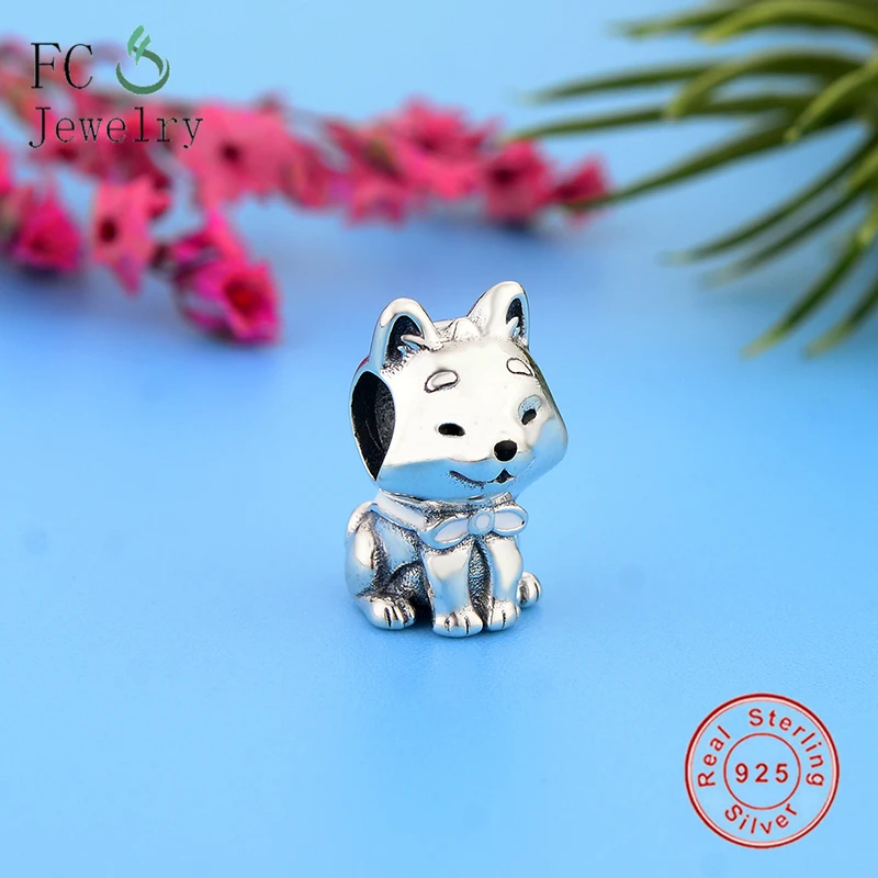 Подвеска для браслета из серебра 925 пробы с японской собакой Akita Inu|Ювелирные