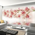 Настенные 3D-обои на заказ, красивые цветы орхидеи, фрески в современном простом стиле, для гостиной, фоновая живопись за телевизором, диваном