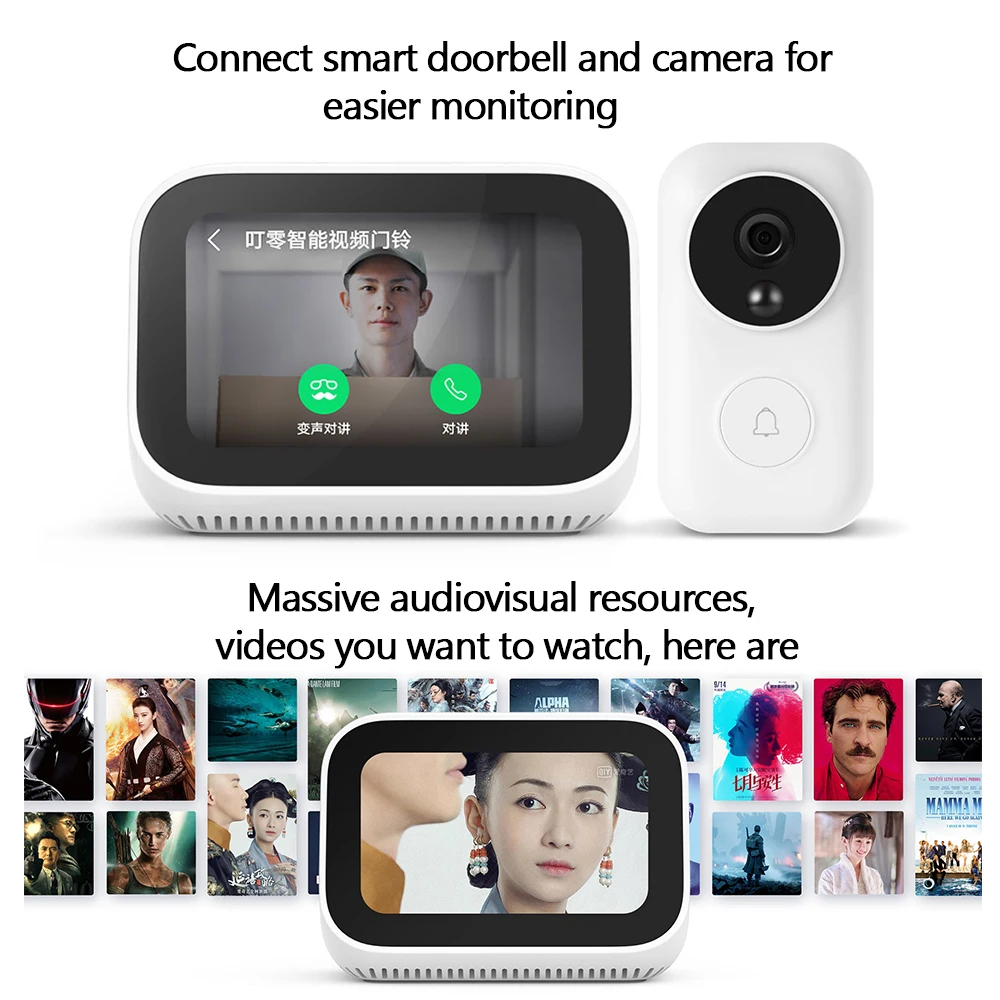 Динамик Xiaomi AI с сенсорным экраном Bluetooth 5 0 3 97 дюйма цифровой дисплей будильник Wi-Fi