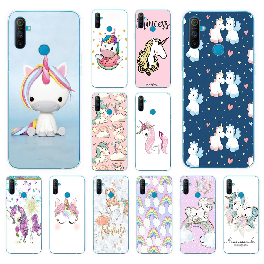 49AS Fat Unicorn On Rainbow Jetpack Soft Silicone Back Cover Case for OPPO Realme 3 5 6  Pro C3 6i 6s C11 cover funda