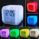 Светящийся будильник Многофункциональный белый экран меняющий цвет ночсветильник для спальни цветной яркий декомпрессионный цифровой аксессуар