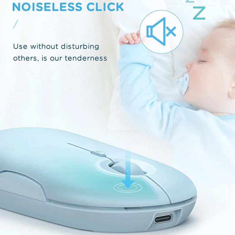 Беспроводная Двухрежимная мышь (Bluetooth 4 0 + USB) тонкая перезаряжаемая Бесшумная