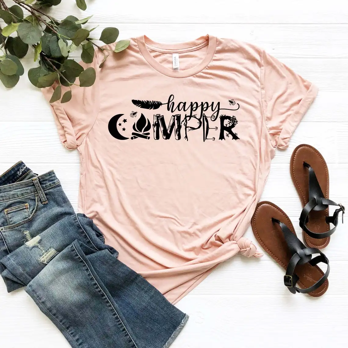 

Женская футболка для отпуска с принтом Луны и леди