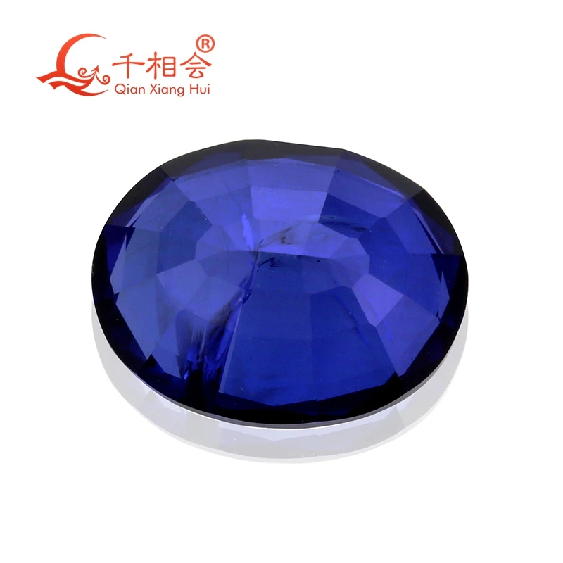 Thailand cut 34# blue oval shape Artificial Sapphire corundum gem stone with cracks and inclusions | Украшения и аксессуары
