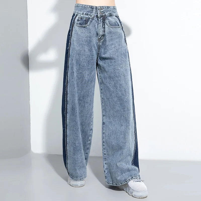 LANMREM/2021 Модная брендовая летняя одежда в стиле хип-хоп джинсы с потертостями