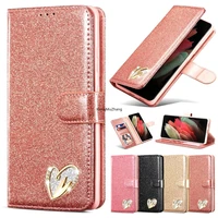 bling glitter flip wallet leather phone cover bags for samsung a52 a72 a12 a21s a51 a71 a40 a50 a70 with card slots holder coque