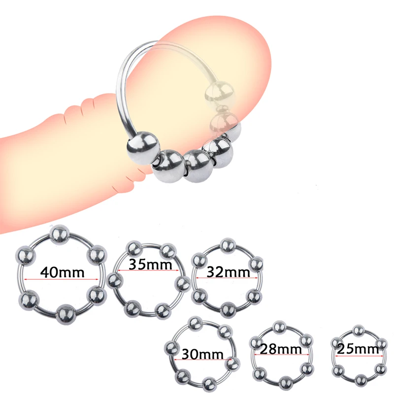 

Кольцо на пенис с корректором плоти, 6 бусин, кольца Задержка эякуляции для пениса, секс-игрушки для мужчин, мужское металлическое стальное к...