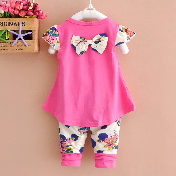 Toddler Baby Short Sleeve Tops+Shorts Set Outfits Summer Infant Girl Clothing 2pcs Clothes | Детская одежда и обувь