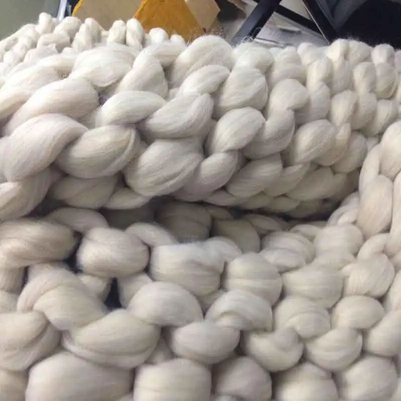 Ручное вязанное зимнее одеяло однотонное мягкое плотное Смешанное