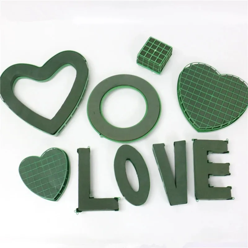 

Heart Shape Flower Mud Frame With Suckers For Wedding Car Decoration DIY "LOVE" Sponge Blocks Flower Brick Spume Material