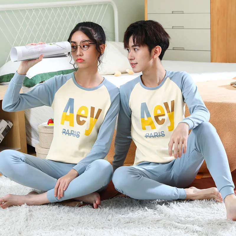 Conjuntos de pijamas de manga larga para beb&eacute;s, pijamas de algod&oacute;n para adolescentes, ropa de casa, 2 uds.-0