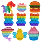 Антистрессовые игрушки для снятия стресса, популярные игрушки, радужные пузырьки, антистрессовые игрушки, простая сенсорная игрушка для снятия аутизма в форме сердца, бесплатная доставка