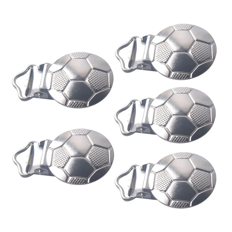 Soporte para chupete de beb&eacute;, Clips de Metal para chupete, bonitos Clips de suspensi&oacute;n, ganchos redondos para chupete, accesorio de cadena para chupete, 5 unids/lote-1