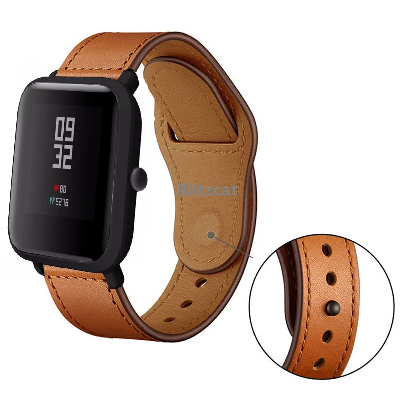 Ремешок для часов Amazfit GTS из натуральной кожи браслет Correa для Xiaomi Huami Amazfit Bip Lite Молодежные часы аксессуары