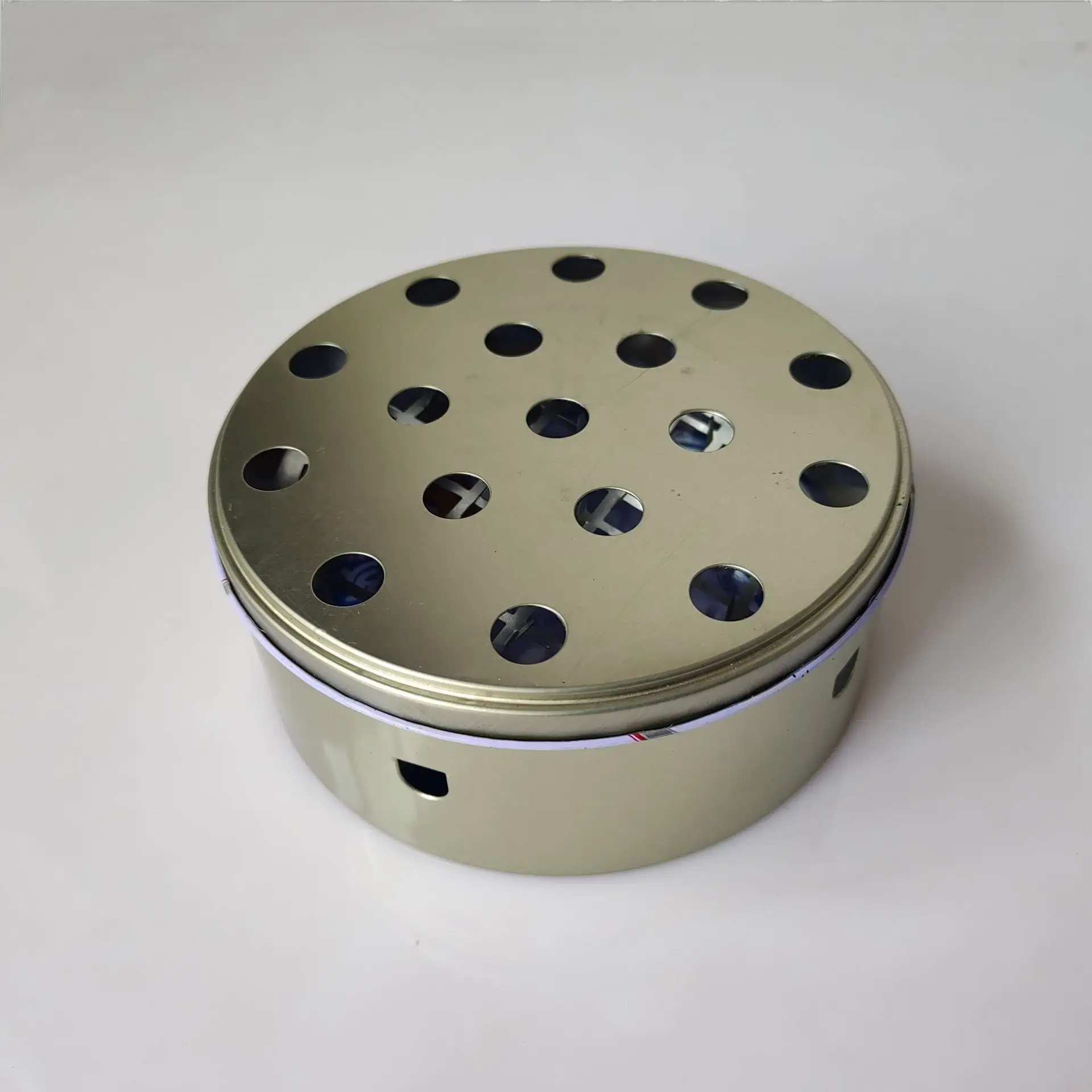 

1pc Stainless Steel Round Rack Plate Portable Spiral With Cover Mosquito Coil Holder Tray Incense Insect Repellent