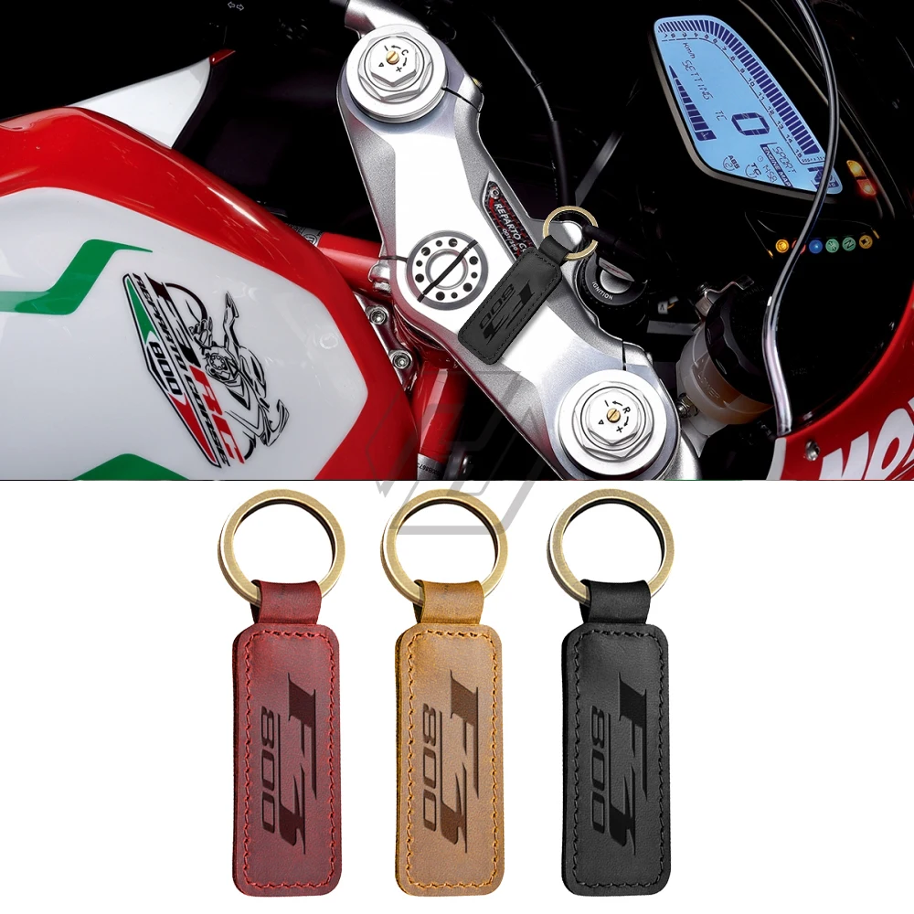 

For MV August F3 800 Motorbike Motorcycle Cowhide Keychain Key Ring
