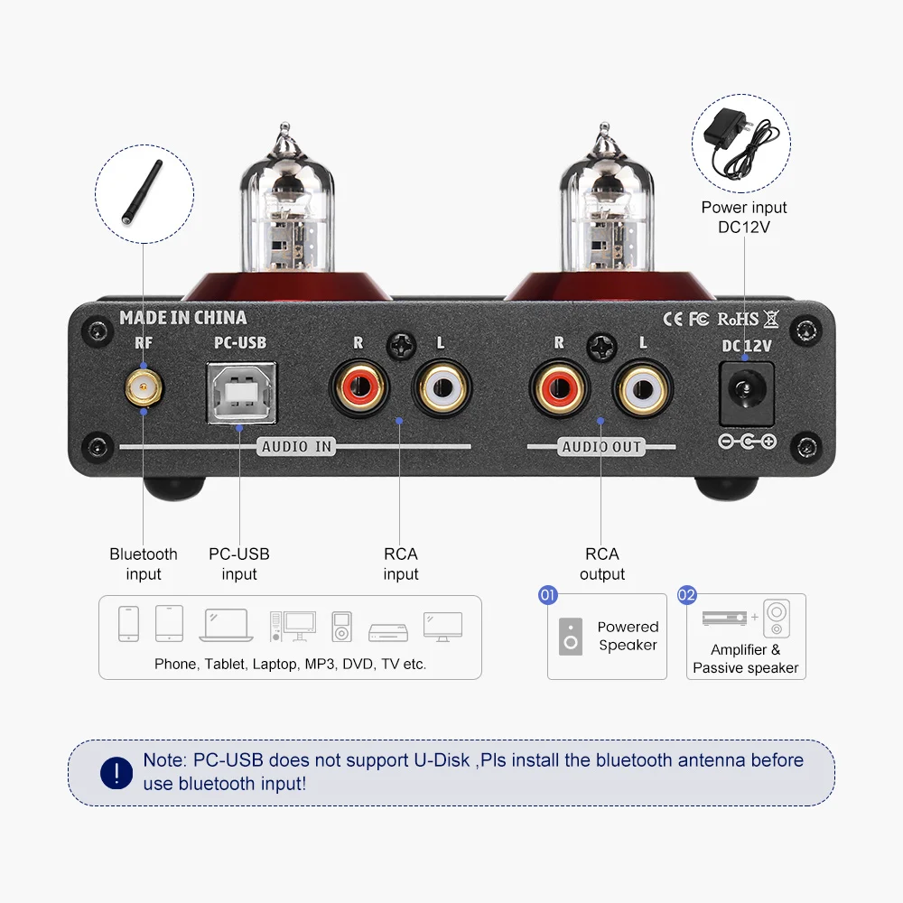 AIYIMA HiFi T6 PRO ламповый предусилитель усилитель для наушников DAC JAN5725 Bluetooth QCC3008 USB 24
