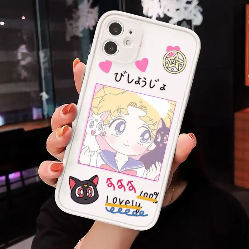 

Japan Anime Sailor Moon Princess Phone Case matte transparent For iphone 7 8 11 12 plus mini x xs xr pro max cover