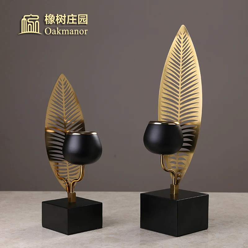 Скандинавский Роскошный старинный держатель для свечей золотистое