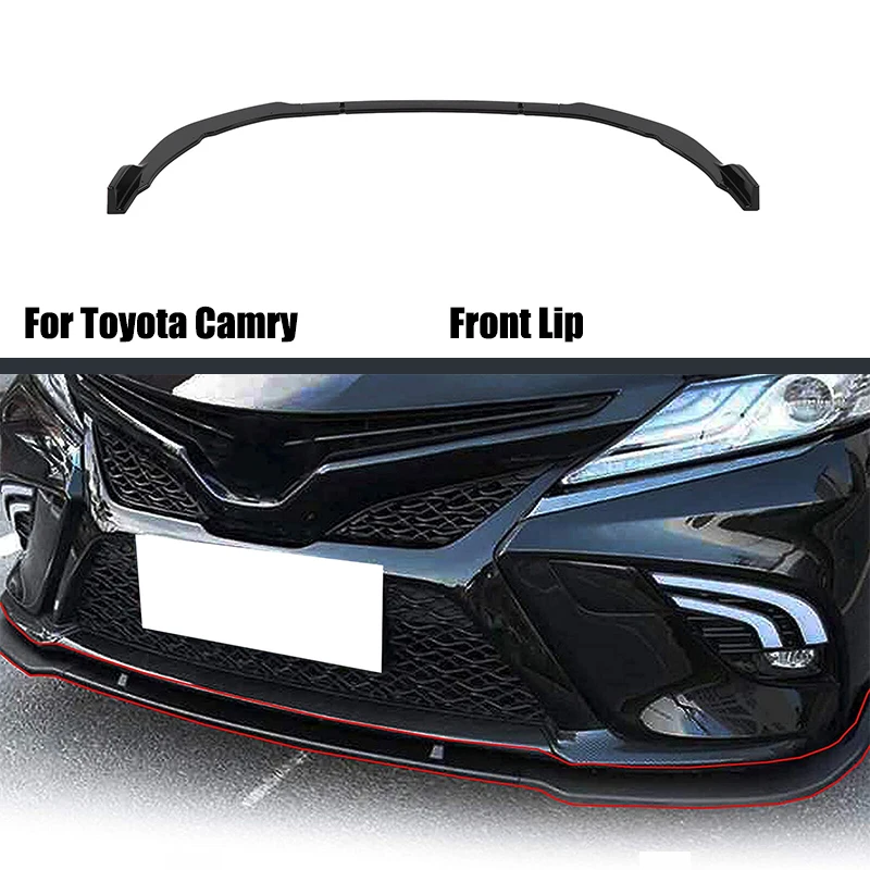 

For Toyota Camry SE/XSE 2018 2019 New 3pcs Car Front Bumper Lip Splitter Fins Body Kit Chin Spoiler Diffuser Deflector