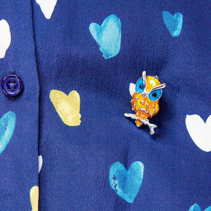 Модные эмалированные броши в виде совы художественный зажим для шарфа желтый